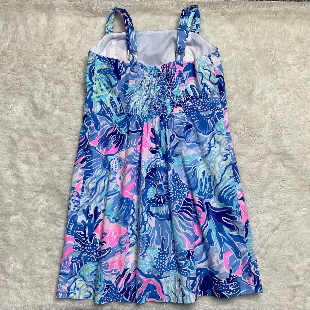 Lilly Pulitzer #004237 Kid's Girls Blue Pink Vivica Sleeveless Dress Size 12 Y - Picture 3 of 9